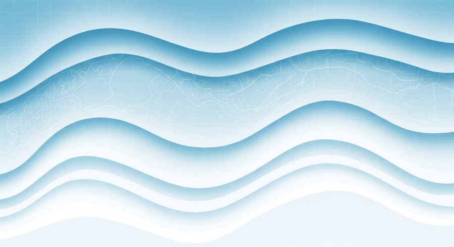 Layered topographic wave visualization representing precision-targeted lead generation pricing plans for GIS, LiDAR, remote sensing, and geospatial service providers